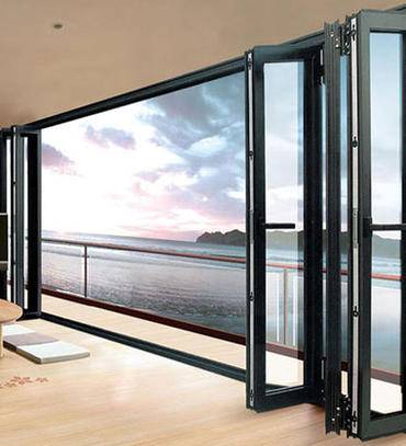 别墅露台铝合金玻璃折叠门
